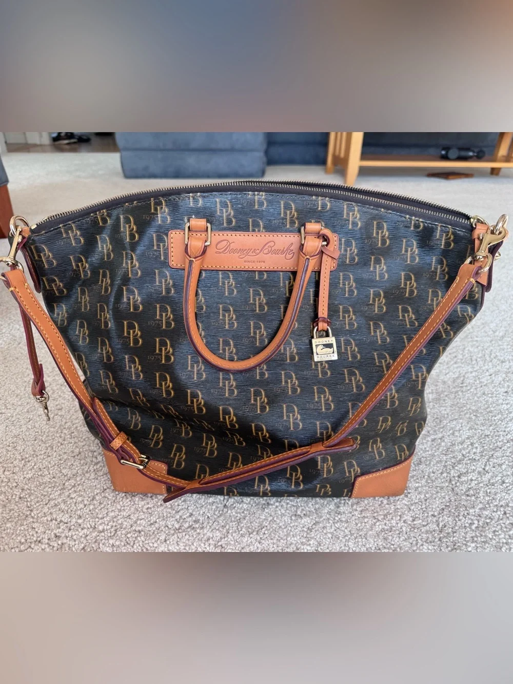 DOONEY & BOURKE DB Monogram Coated Canvas Satchel & Matching Wallet